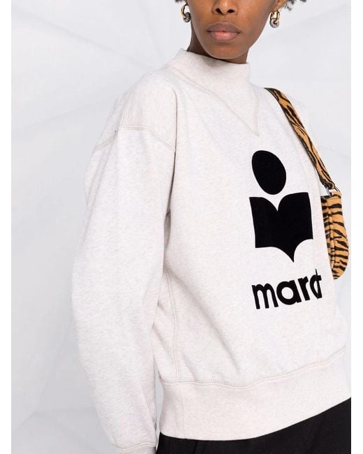 Isabel Marant Natural Moby Flockedlogo Sweatshirt