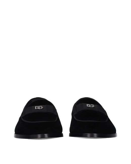 Dolce & Gabbana Black Dolce&Gabbana Mocassini Uomo Velluto Nero