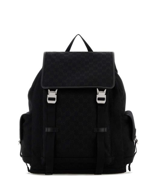 Gucci Black Canvas Backpack for men