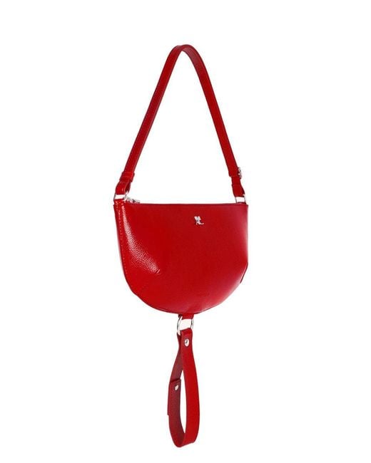 Courreges Red Holy Eclipse Leather Bag