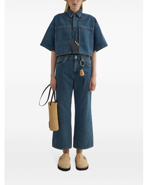 Jil Sander Blue Denim Wide-Leg Jeans