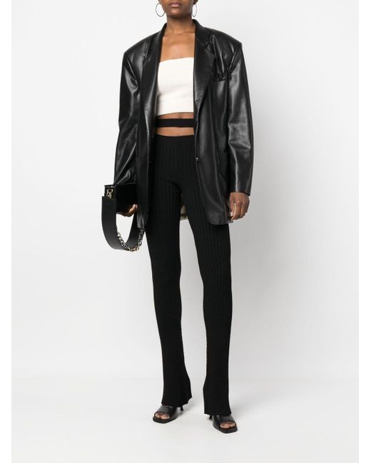 ANDREADAMO Ribgebreide Broek in het Black