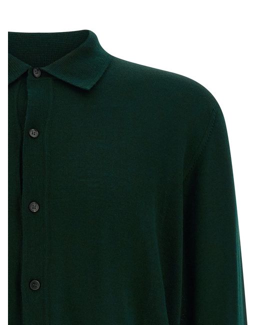 Roberto Collina Merino Wolle Strickjacke in Green für Herren
