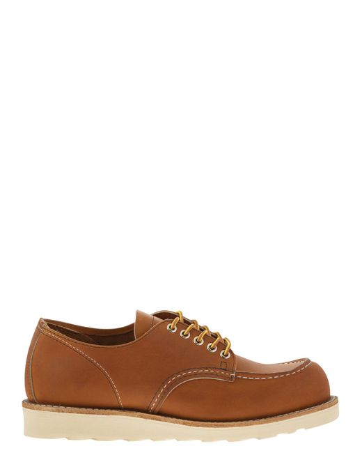Red Wing Brown Leather Moc Toe Oxfords for men