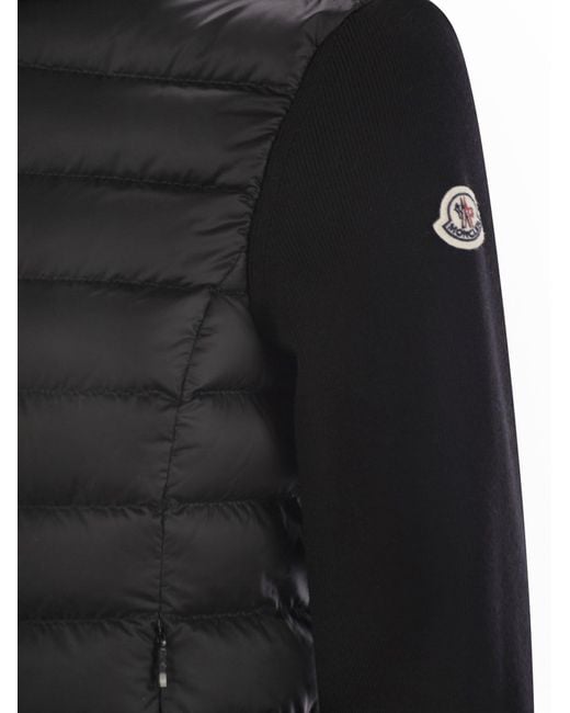 Moncler Gevoted Wollen Vilan Met Ritssluiting in het Black