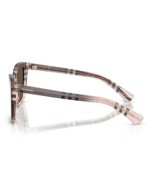 Burberry Zonnebril Be4487 422073 Geruit Gradiënt Roze/bruin Dames in het Brown