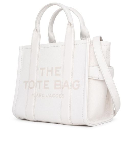 Marc Jacobs White Ivory Leather Mini Tote Bag