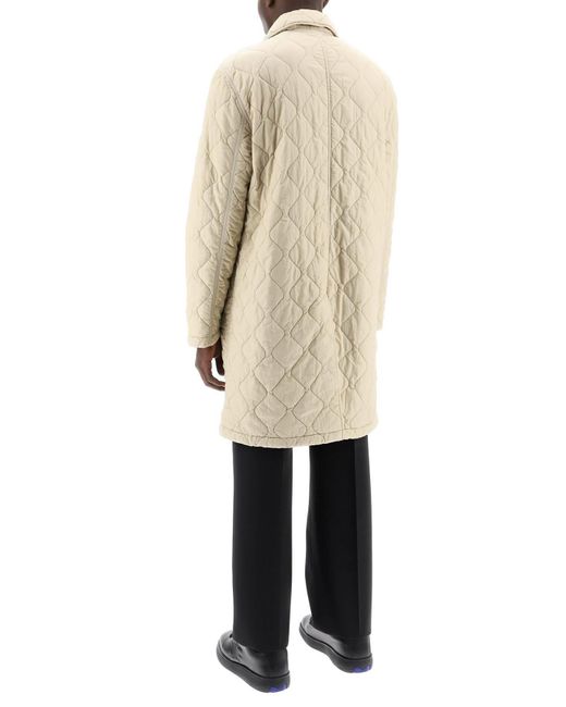 Manteau de voiture midi en nylon matelassé avec Burberry pour homme en coloris Natural
