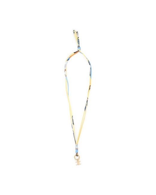 Céline Metallic Cordon Silk & Brass Necklace
