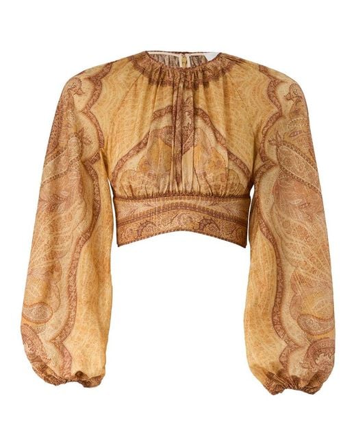 Zimmermann Natural Wanderlust Paisley-Print Silk Shirt