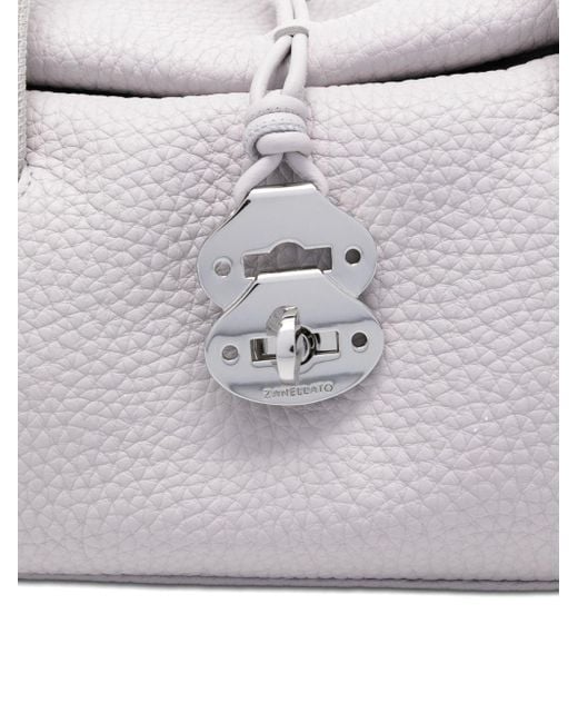 Zanellato White Dotta Centauro Small Leather Handbag