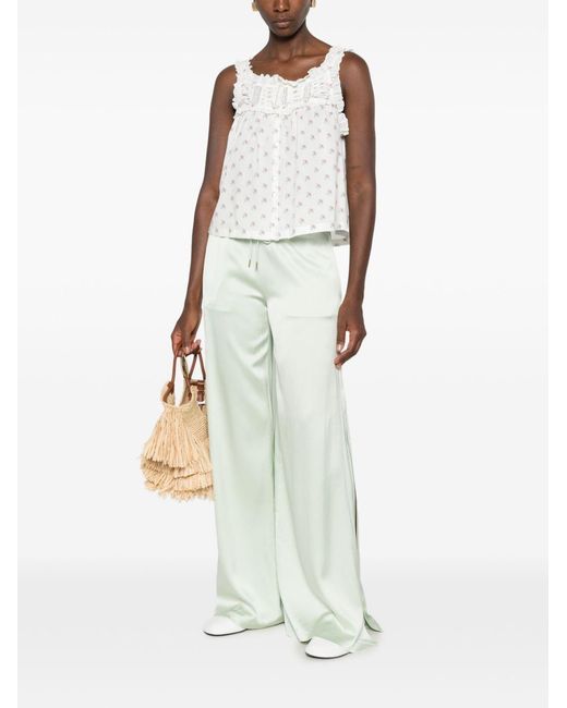 Alice + Olivia White Kenley Wide Leg Trousers