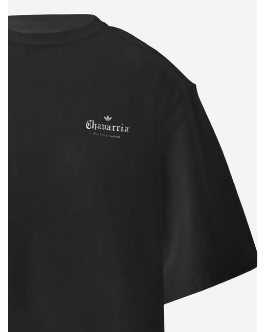 ADIDAS X WILLY CHAVARRIA Black Willy Chavarria X Adidas Cotton T Shirt With Logo for men
