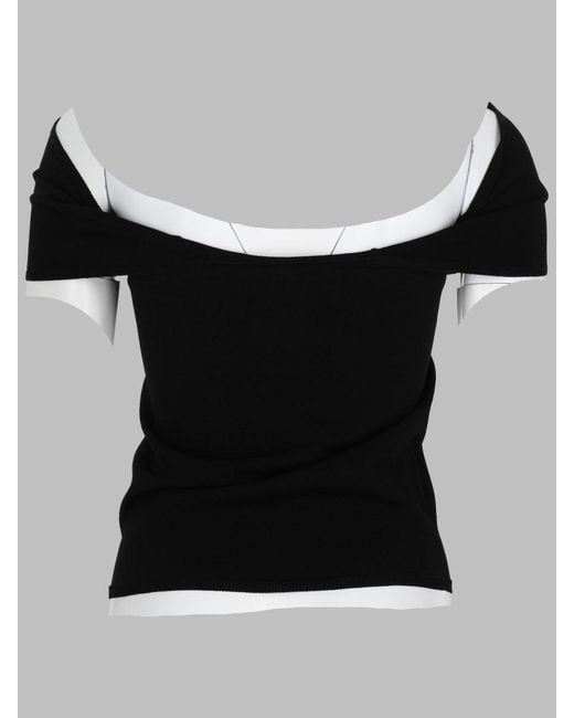 Circus Hotel Black Mini Neckline Top