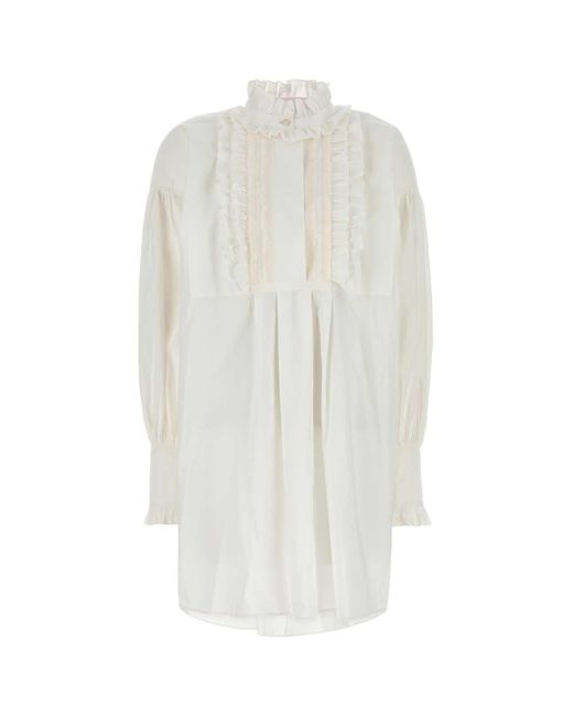 Valentino Garavani White Cotton Blend Dress