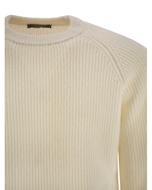 Peserico Natural Reglan Sleeve Crew-Neck Sweater for men