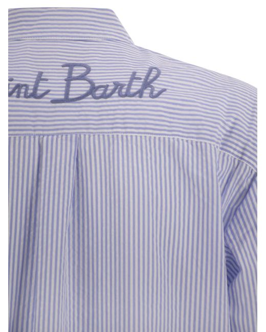 Mc2 Saint Barth Purple Brigitte -Hemd mit gestreiftem Muster