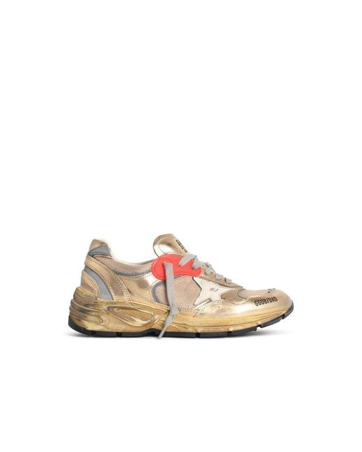 Golden Goose Deluxe Brand Pink 'Running Dad' And Laminated Leather Blend Sneakers