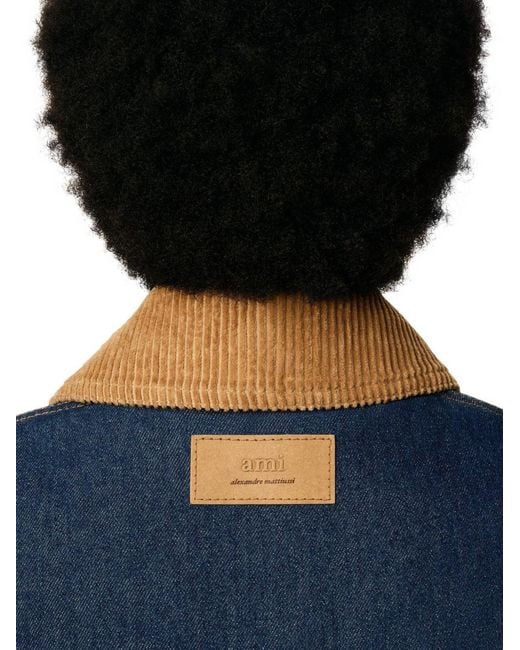 AMI Blue Worker Denim Jacket for men