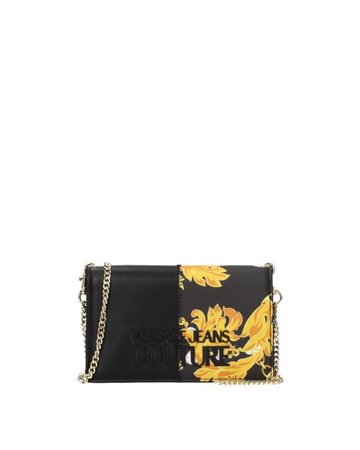 Versace Jeans Black Pochette Couture Frau Polyurethan schwarz
