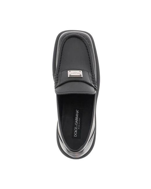 Dolce & Gabbana Black Loafers City Trek aus Leder