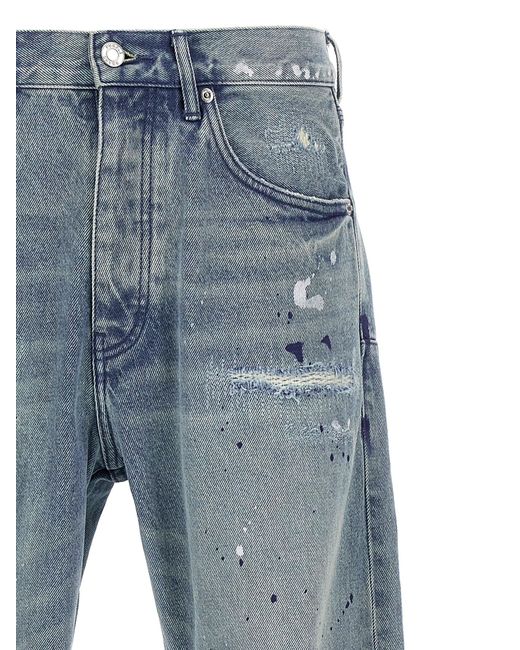 Purple Blue 'Patch Repairs Foil' Jeans for men
