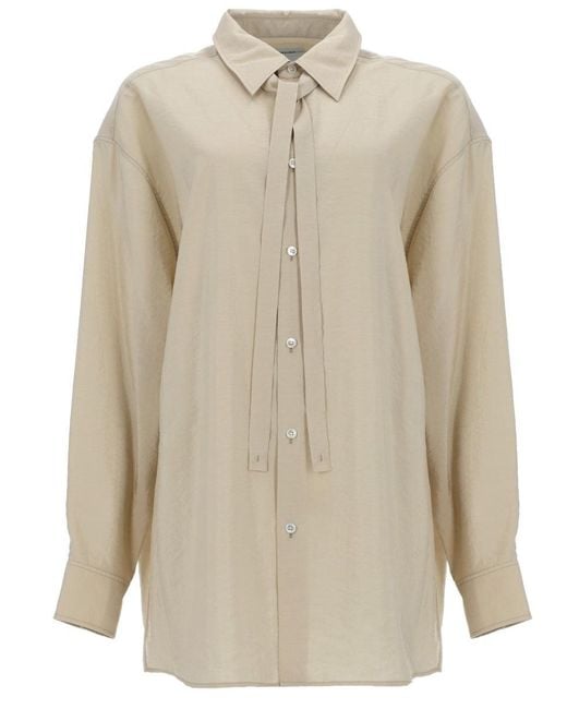 Lemaire Natural Silk Blend Mini Shirt For Ss26