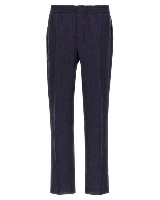 Berluti Women's Blue Herringbone Pants