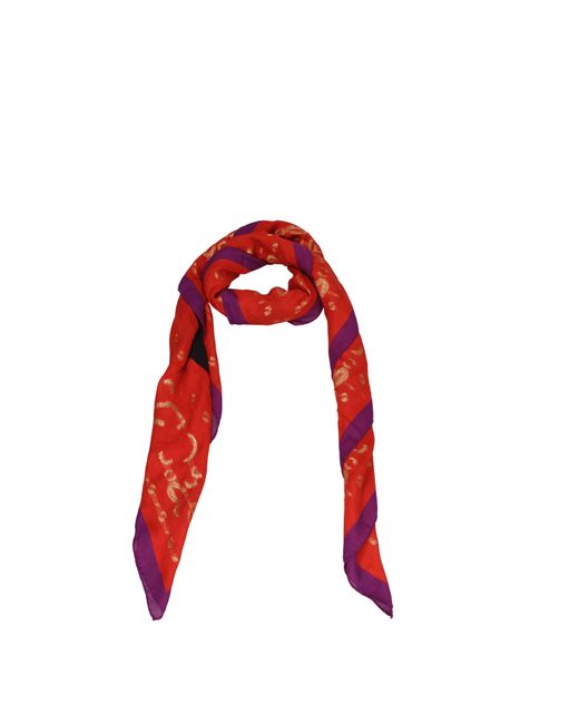 Etro Red Foulard Donna Modal Rosso/Multicolore