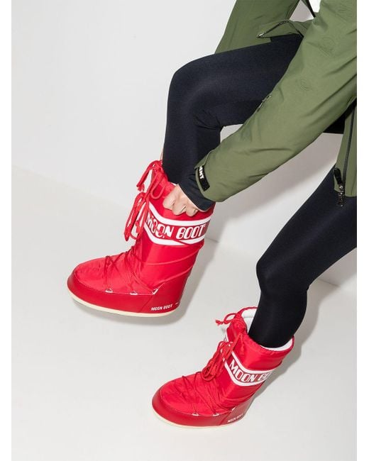 Moon Boot Red Icon Nylon Snow Boots