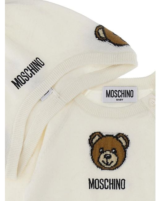 Moschino White Baby Jersey Pant Top Set