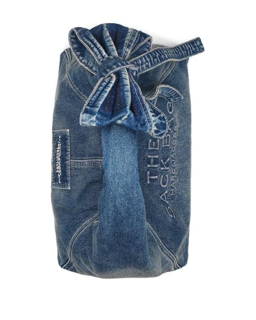 Marc Jacobs Blue The Bow Denim Sack Shoulder Bag