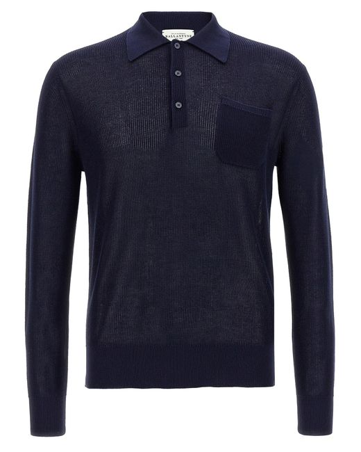 Ballantyne Openwork Katoenen Poloshirt in het Blue voor heren