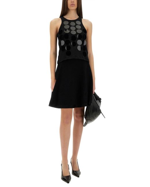 MSGM Black Fitted Cotton Top