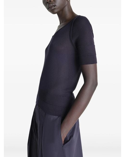 Lemaire Blue Silk Blend Top