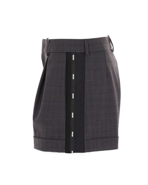Moschino Gray Chic Logo Detail Shorts
