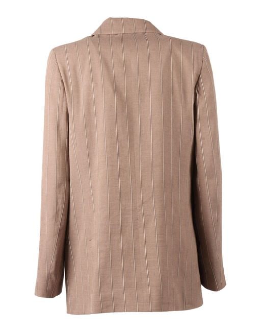 Peserico Brown Striped Blazer