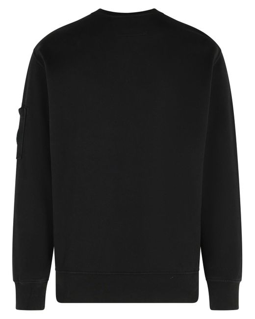 C P Company Black Brushed' Cotton Sweatshirt for men
