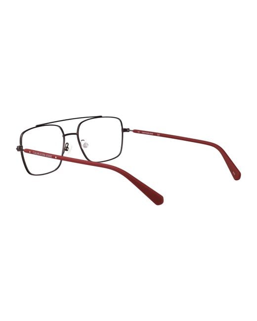 Calvin Klein Multicolor Matte Gunmetal/Oxblood Metal Glasses for men