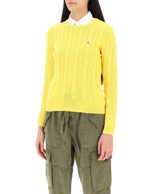 Suéter de algodón de punto de cable de Polo Ralph Lauren de color Yellow