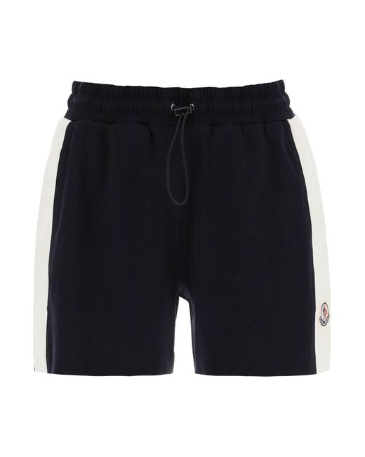 Moncler Blue Sporty Shorts With Nylon Inserts
