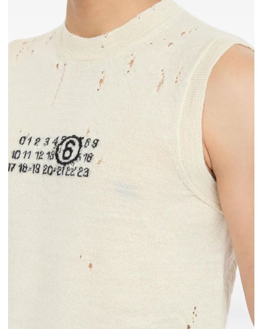 MM6 by Maison Martin Margiela Gray Sleeveless Top With A Distressed Look