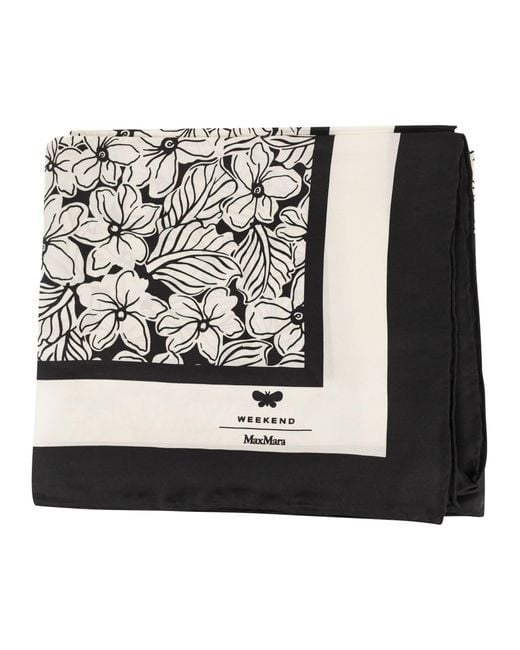 Weekend by Maxmara Black Wkaonesto Printed Silk Scarf