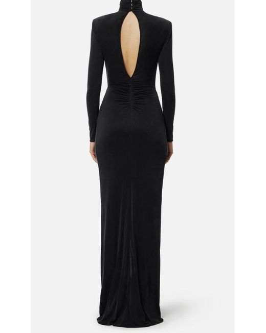 Robe de tapis rouge avec rideaux Elisabetta Franchi en coloris Black