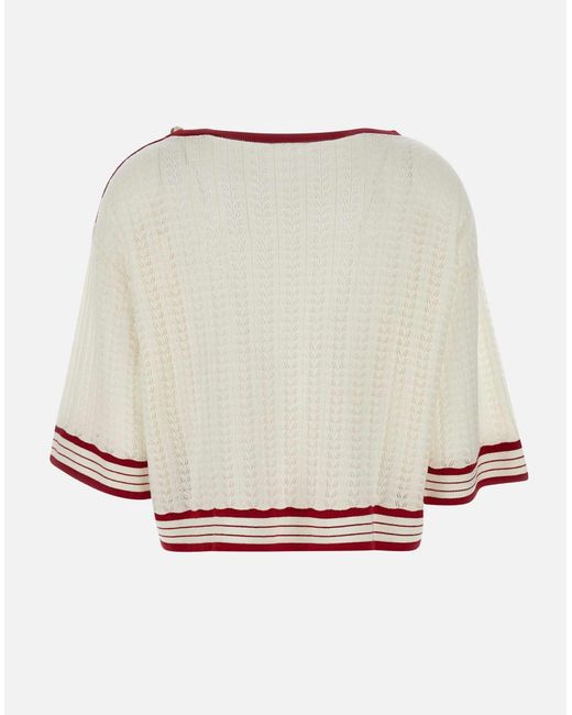 Liu Jo Natural Roter Kaschmirmischpullover
