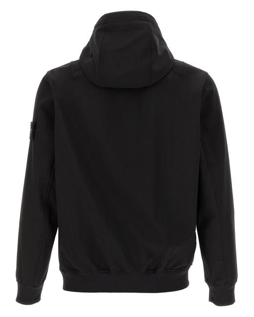 Stone Island Black 'Soft Shell-R E.Dyetechnology' Jacket for men