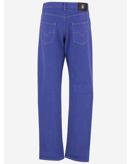Versace Blue Jeans Straight-Leg Cotton