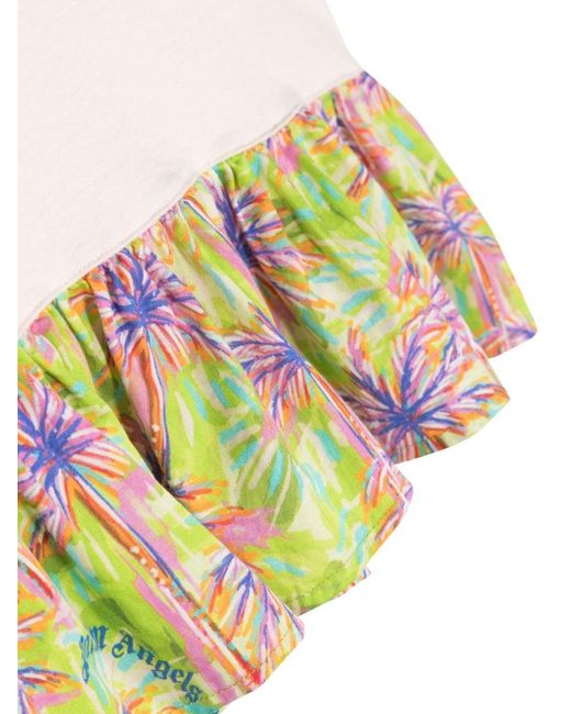 Palm Angels White Ruffles Teedress