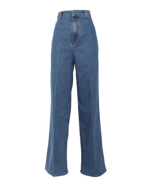 Philosophy Di Lorenzo Serafini Blue Straight-Leg Denim Jeans With High Waist