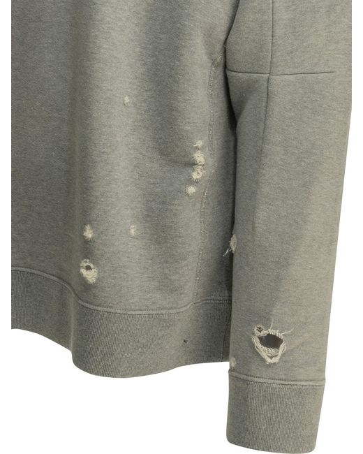 Sweat-shirt à col rond « déconstruit » Needles en coloris Gray